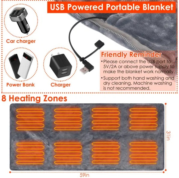 Couverture chauffante USB poncho châle - vue 8