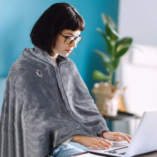 Couverture chauffante USB poncho châle - vue 3