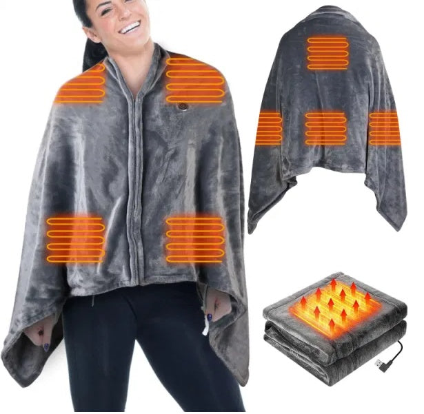Couverture chauffante USB poncho châle - vue 9