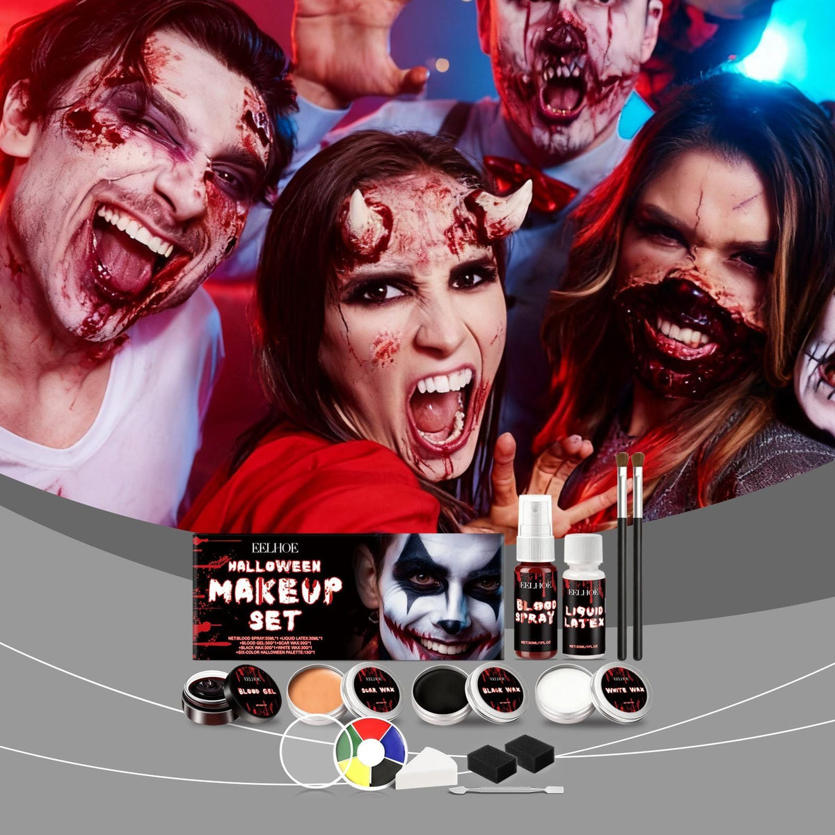 Kit Maquillage Effets Spéciaux Halloween EELHOE - Ma boutique pharaonMa boutique pharaon