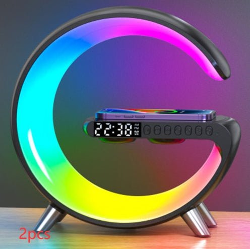 Lampe LED Intelligente en Forme de G avec Haut-Parleur Bluetooth et Chargeur Sans Fil - Contrôle par Application, Décoration Chambre - Ma boutique pharaonMa boutique pharaon
